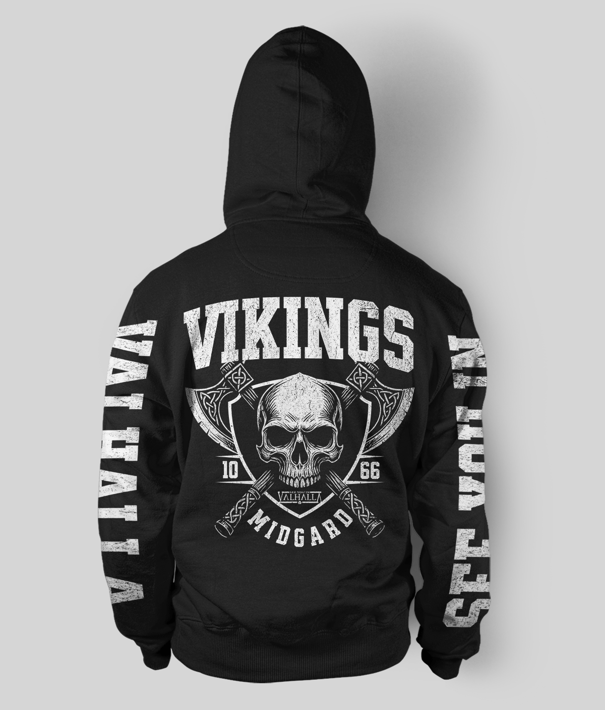College Style VIKINGS Sweatjacke - See you in Valhalla