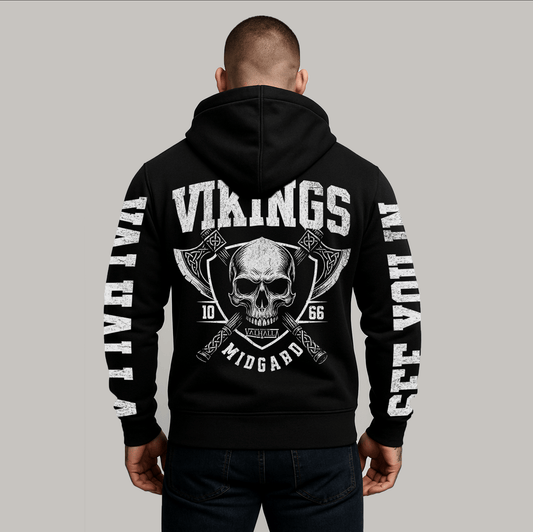 College Style VIKINGS Sweatjacke - See you in Valhalla